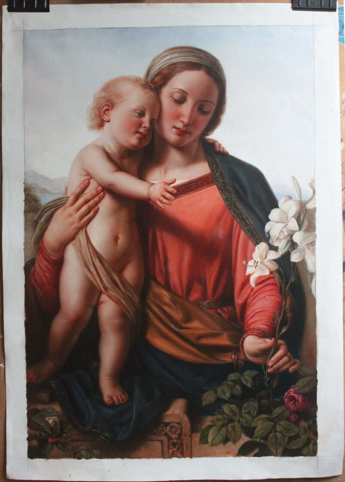 Repro Franz Ittenbach - Vierge et Enfant Repro peinture à l'huile sur toile