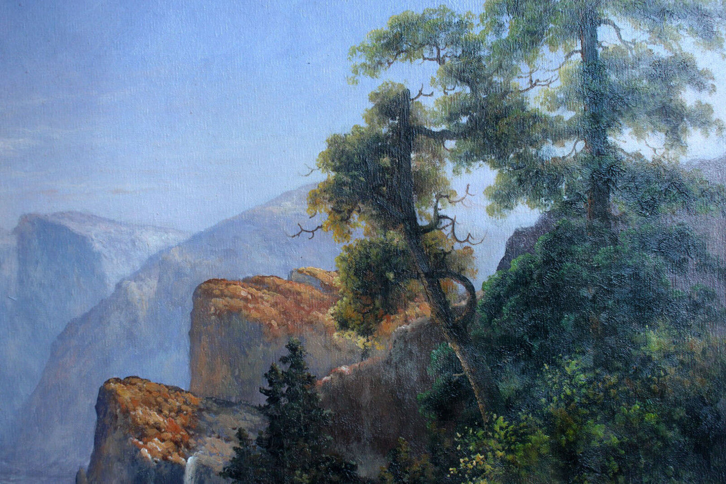 Repro Albert Bierstadt vallée de Yosemite paysage peinture à l'huile beaux-arts