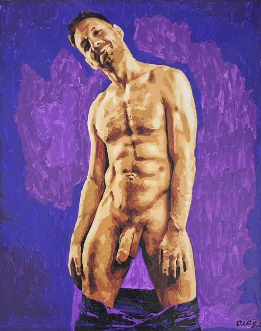 art érotique peinture huile sur toile gay homme nu